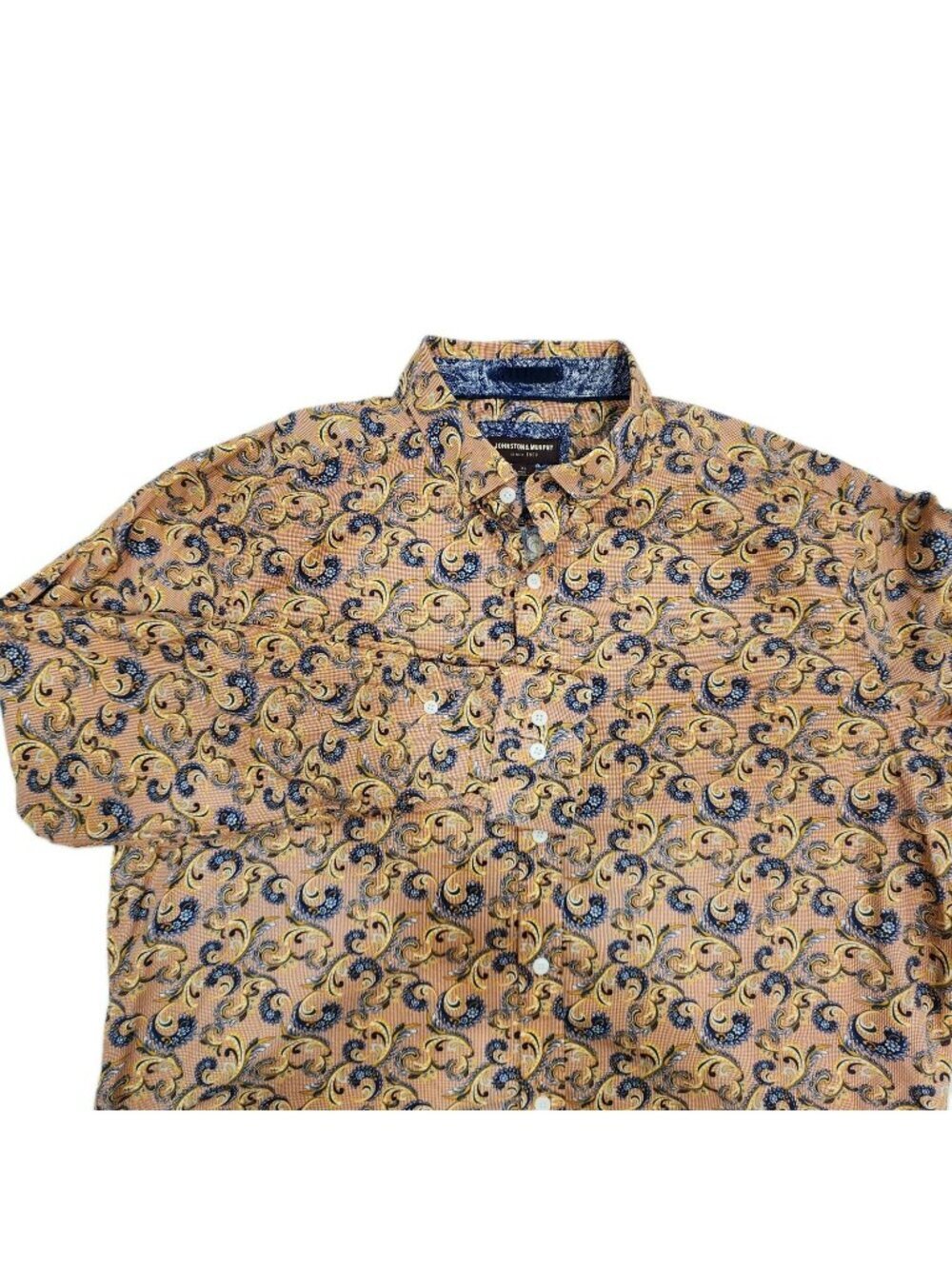 Vintage Johnston & Murphy Shirt Mens XL Multicolor Paisley Pocket Long Sleeve